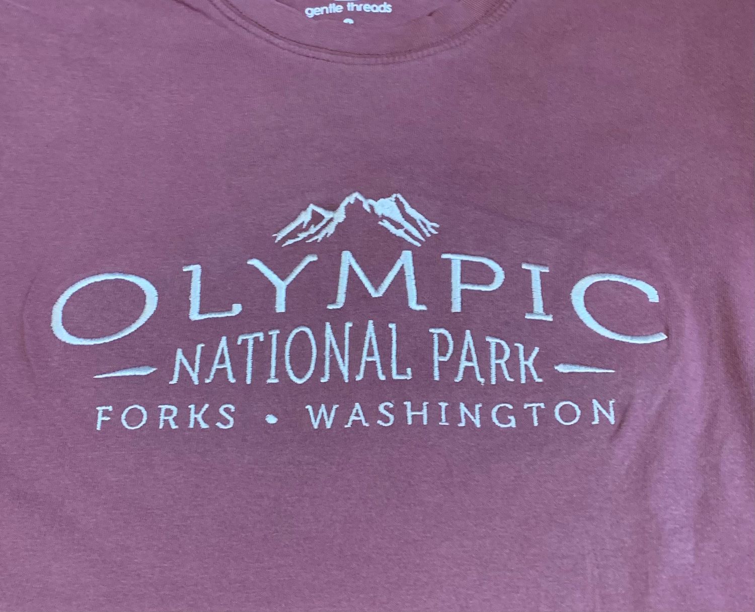 Olympic National Park Embroidered Short Sleeve Tee, Color: Vineyard, Size: Small