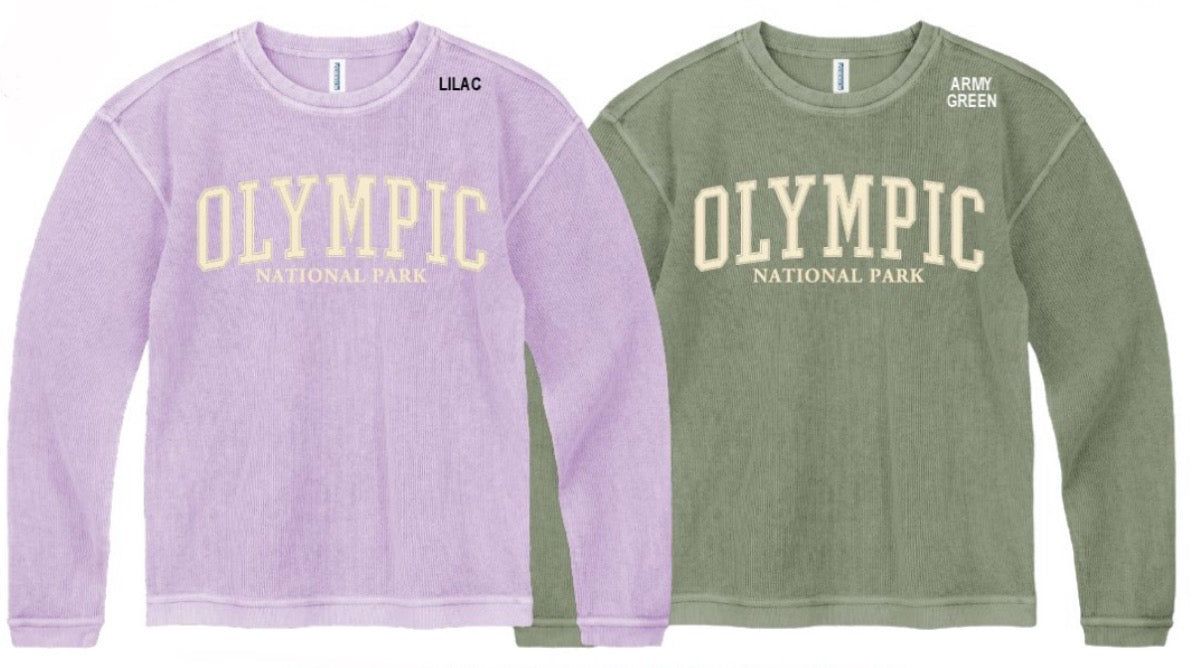 Olympic National Park Appliqué Embroidered Chorded Crewneck