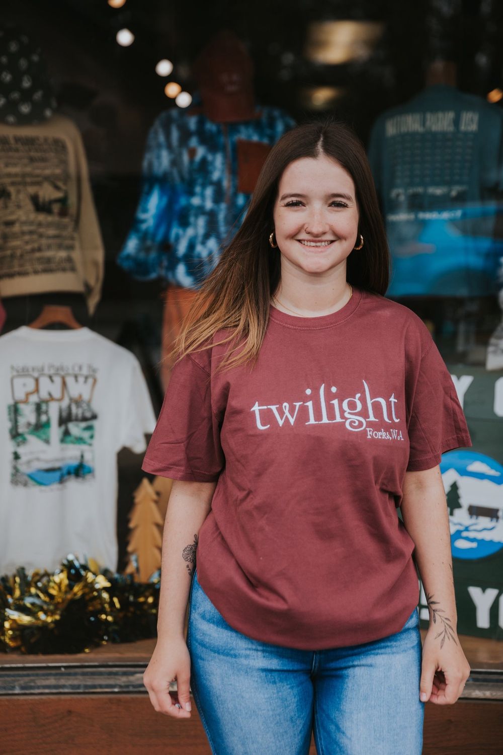 Logo Embroidered Short Sleeve Tee, Color: Vineyard, Size: Small