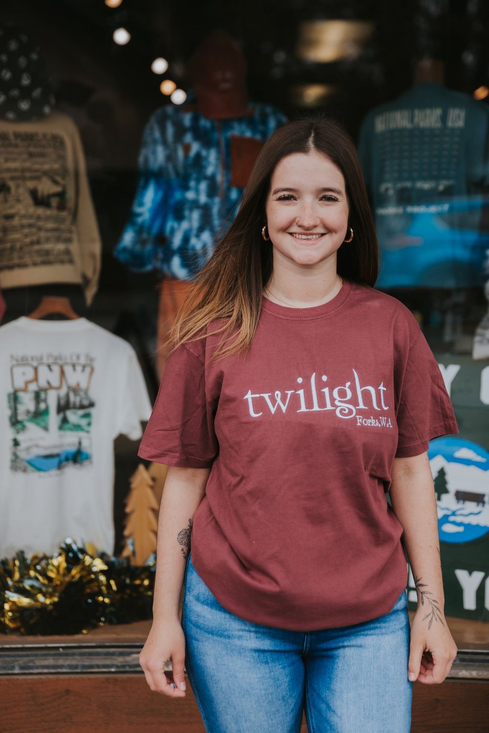 Logo Embroidered Short Sleeve Tee, Color: Vineyard, Size: Small