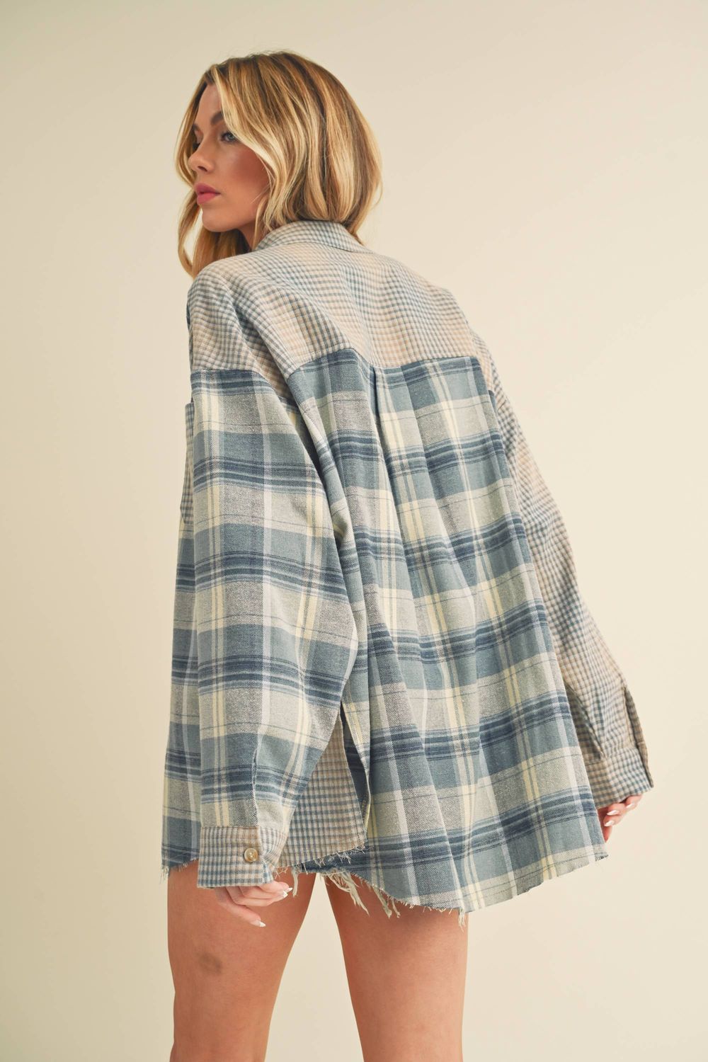 Kambrie Plaid Flannel Shirt: Blue Multi