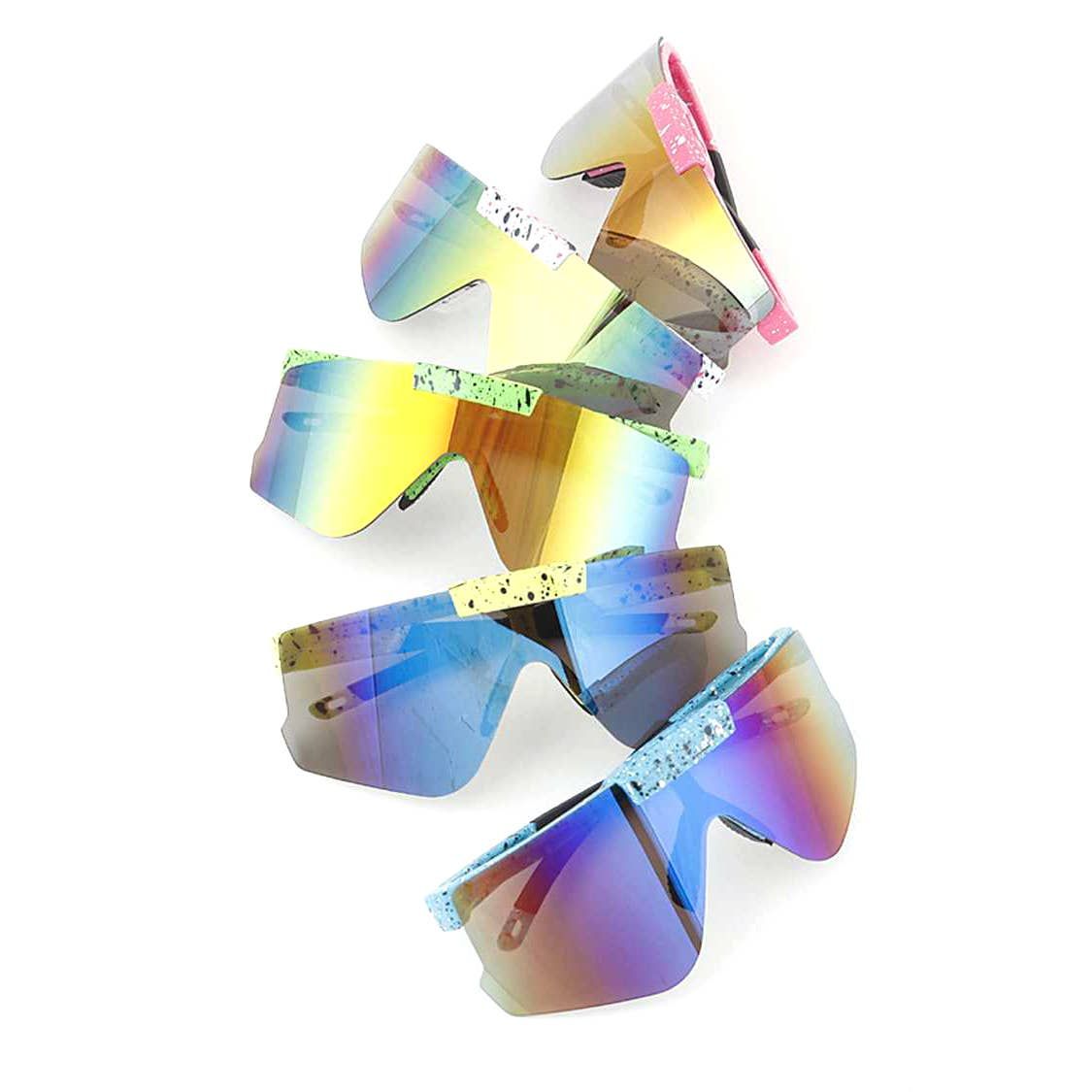 Mirror Polycarbonate Shield Sporty Sunglasses