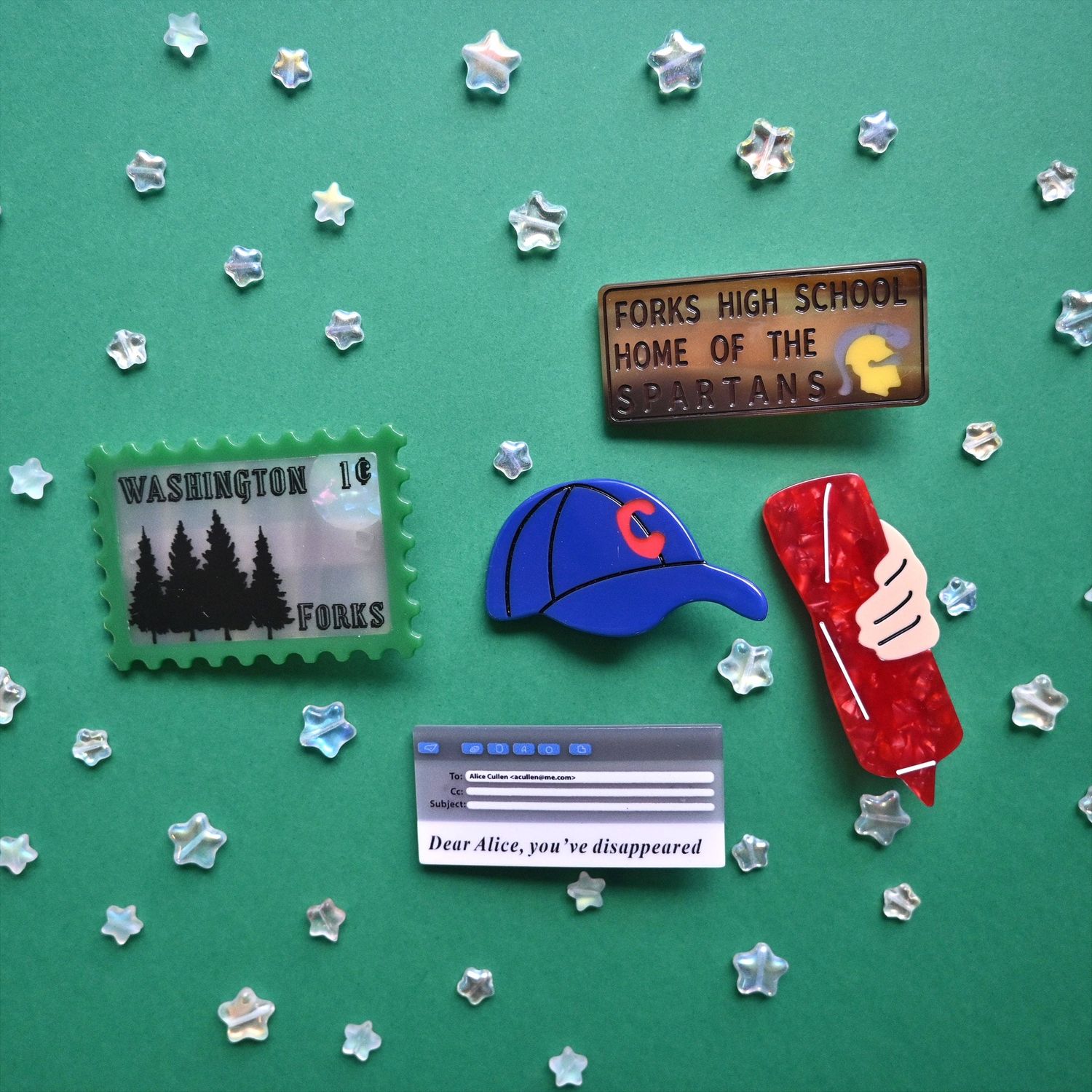 Titsoak Alligator Clip Sets: Forks Stamp