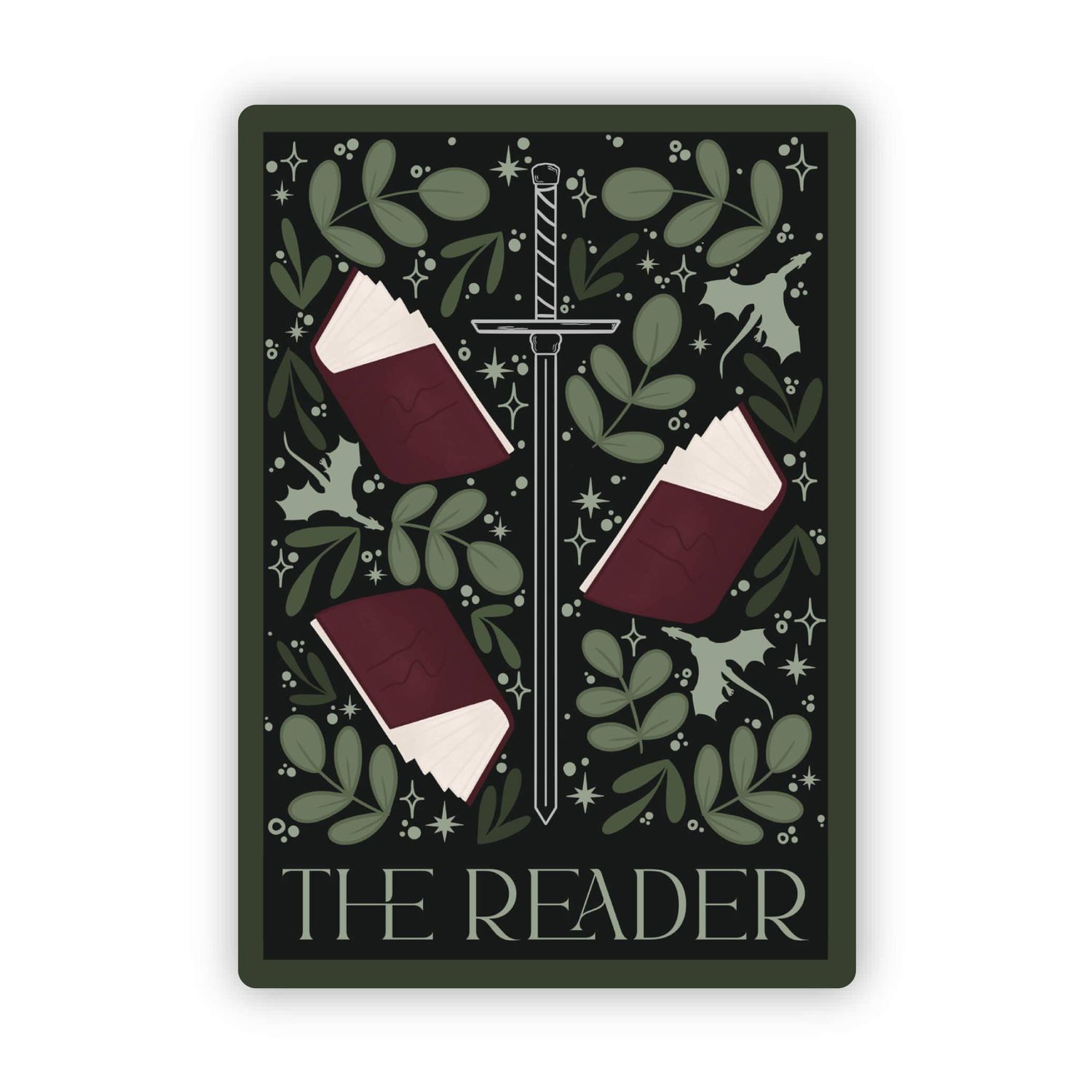 The Reader Tarot Card Bookish Waterproof Vinyl Sticker