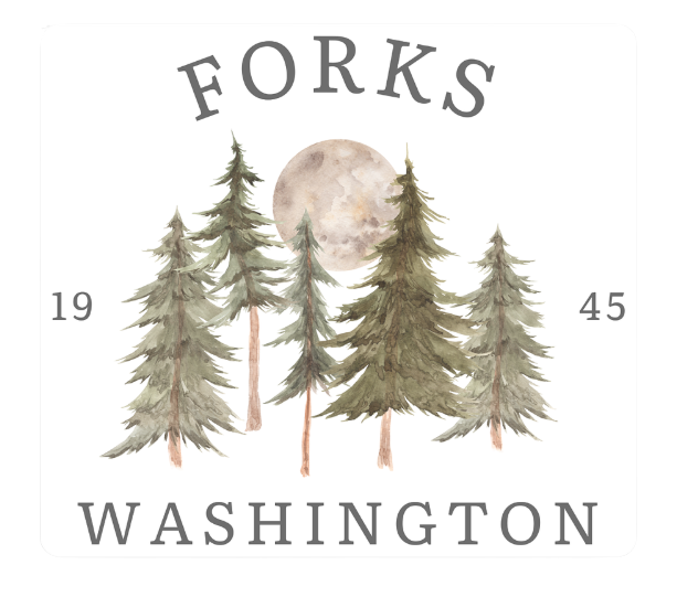 Forks, WA Tree Design Sticker