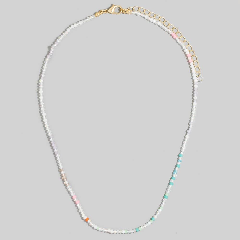 Multi Glass Beaded Necklace: Multi