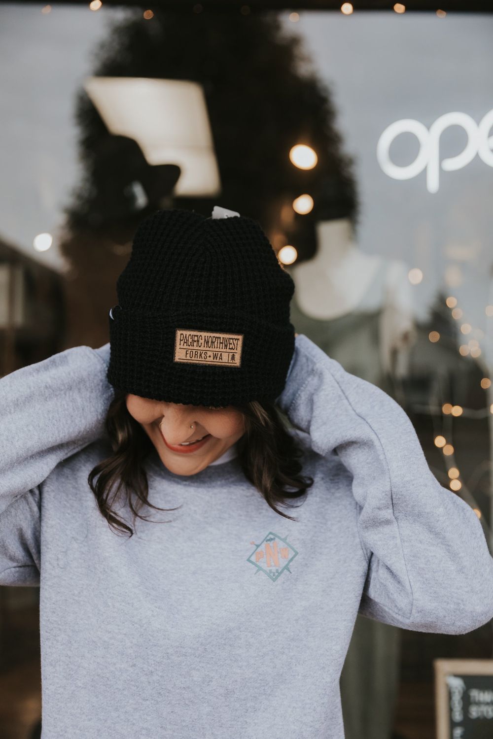 Pacific Northwest Forks WA Beanie, Color: Black