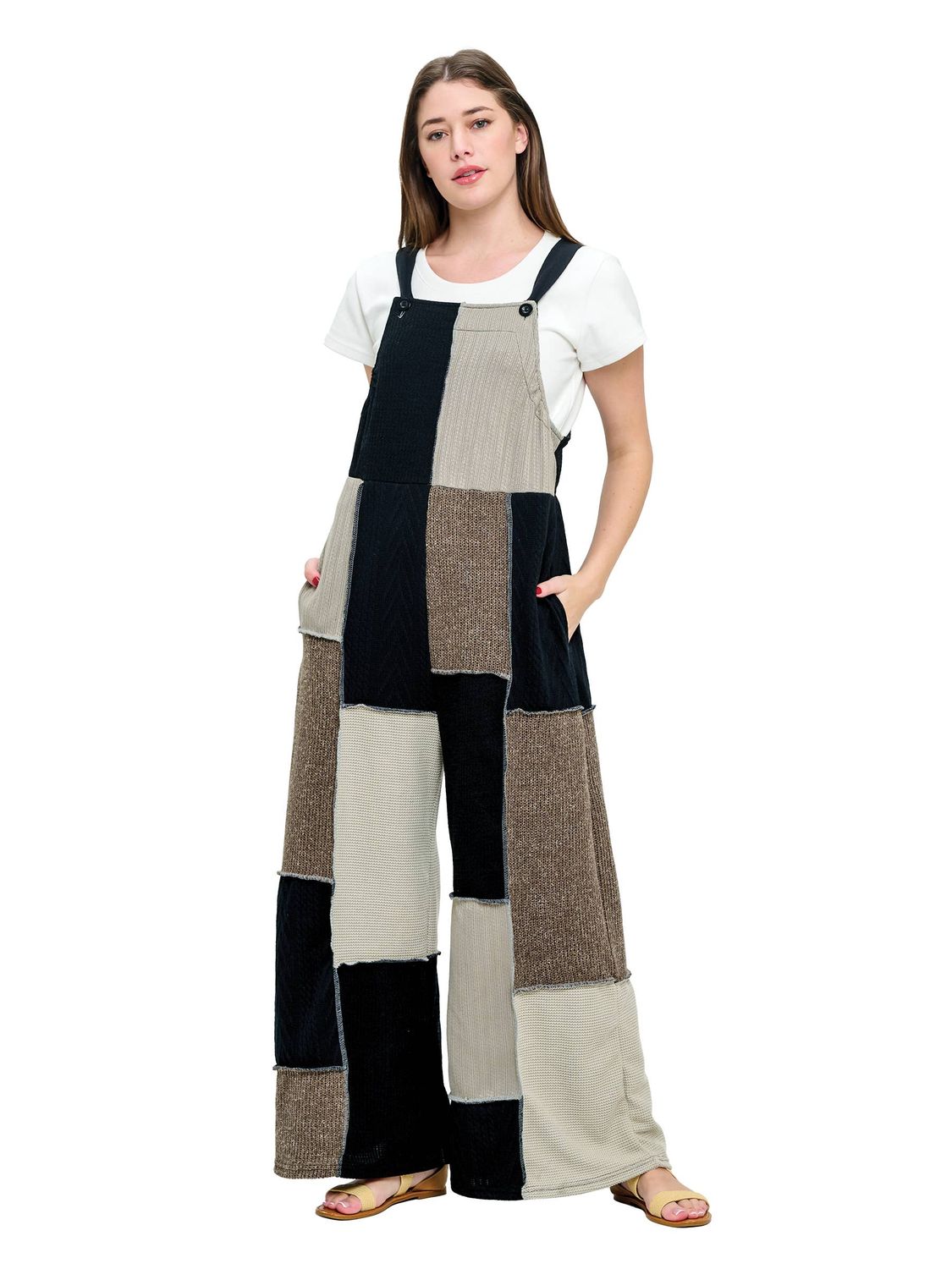 Overall Colorblock Patchwork: Multi Black / S/M