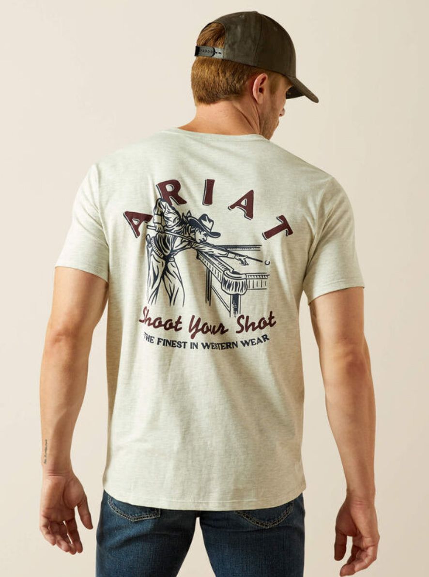 Ariat Men's Straight Shoot Oatmeal Heather T-Shirt 10062412