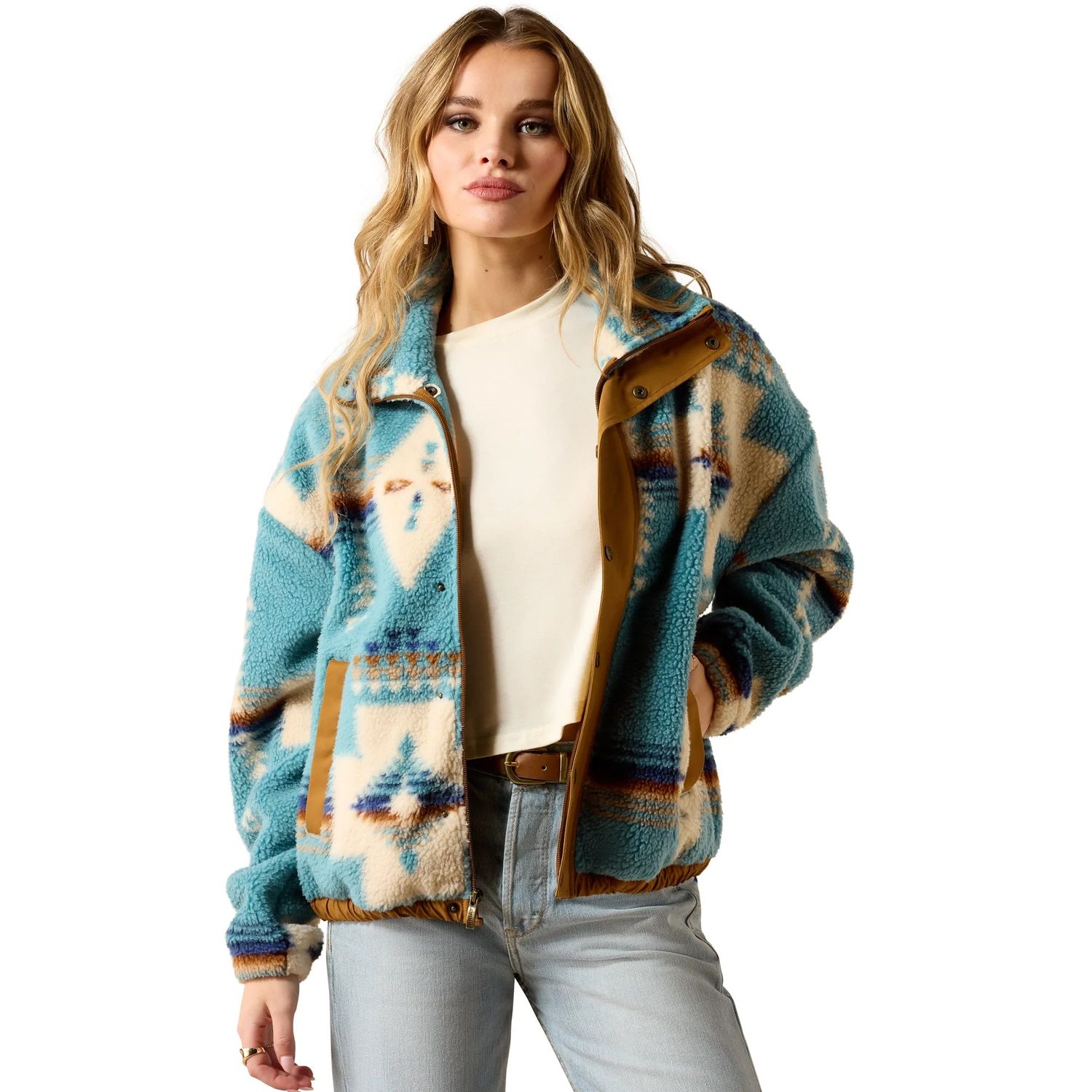 Ariat Ladies Sherpa Blocked Agave Southwest Print Jacket 10062814