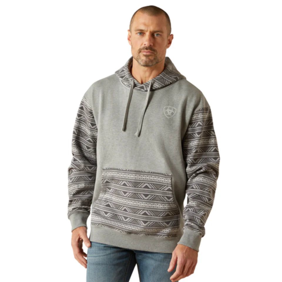 Men's Southwestern Serape Hoodie In Grey - 10062819