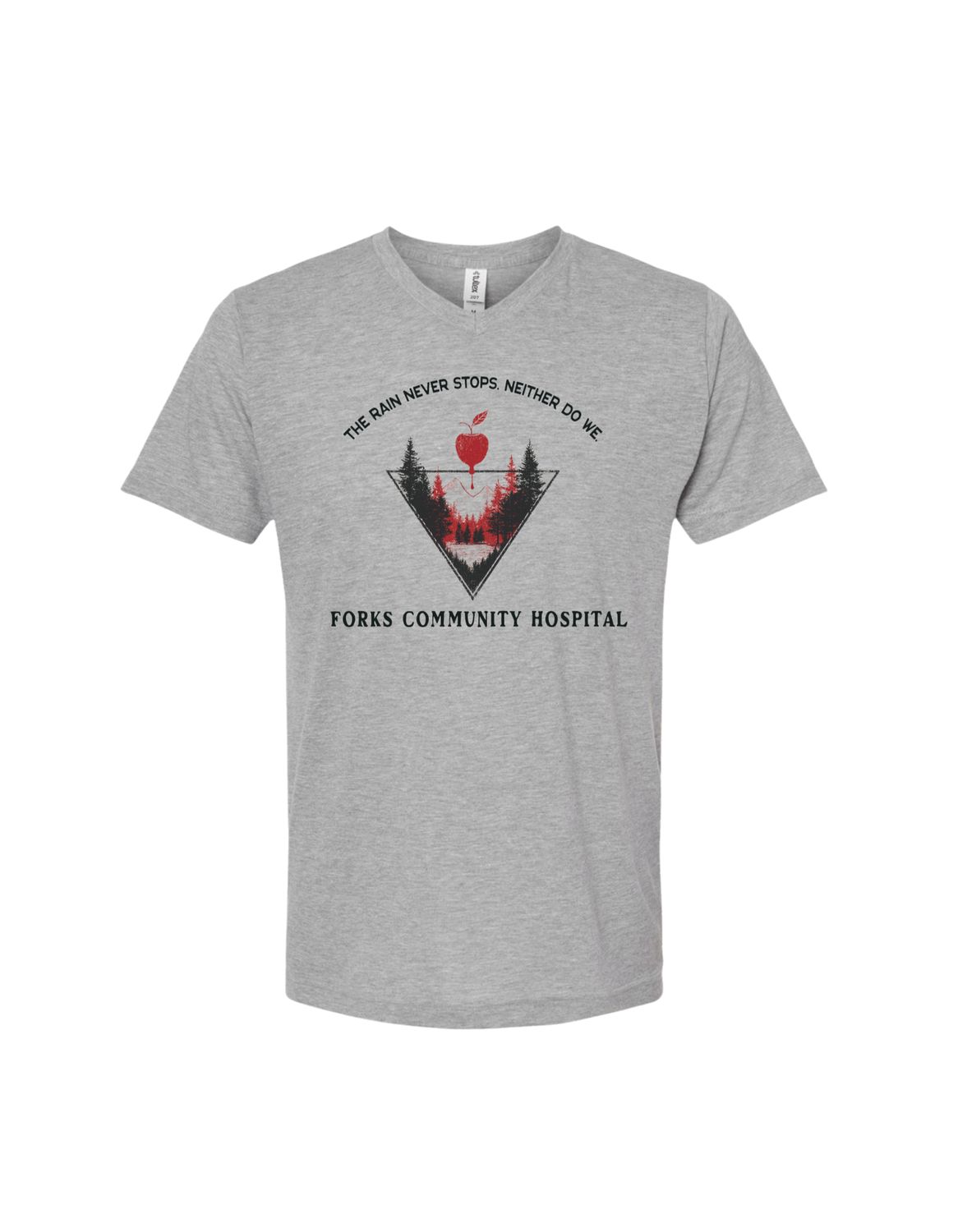 The Rain Never Stops V-Neck Tee, Color: Sport Grey, Size: Small