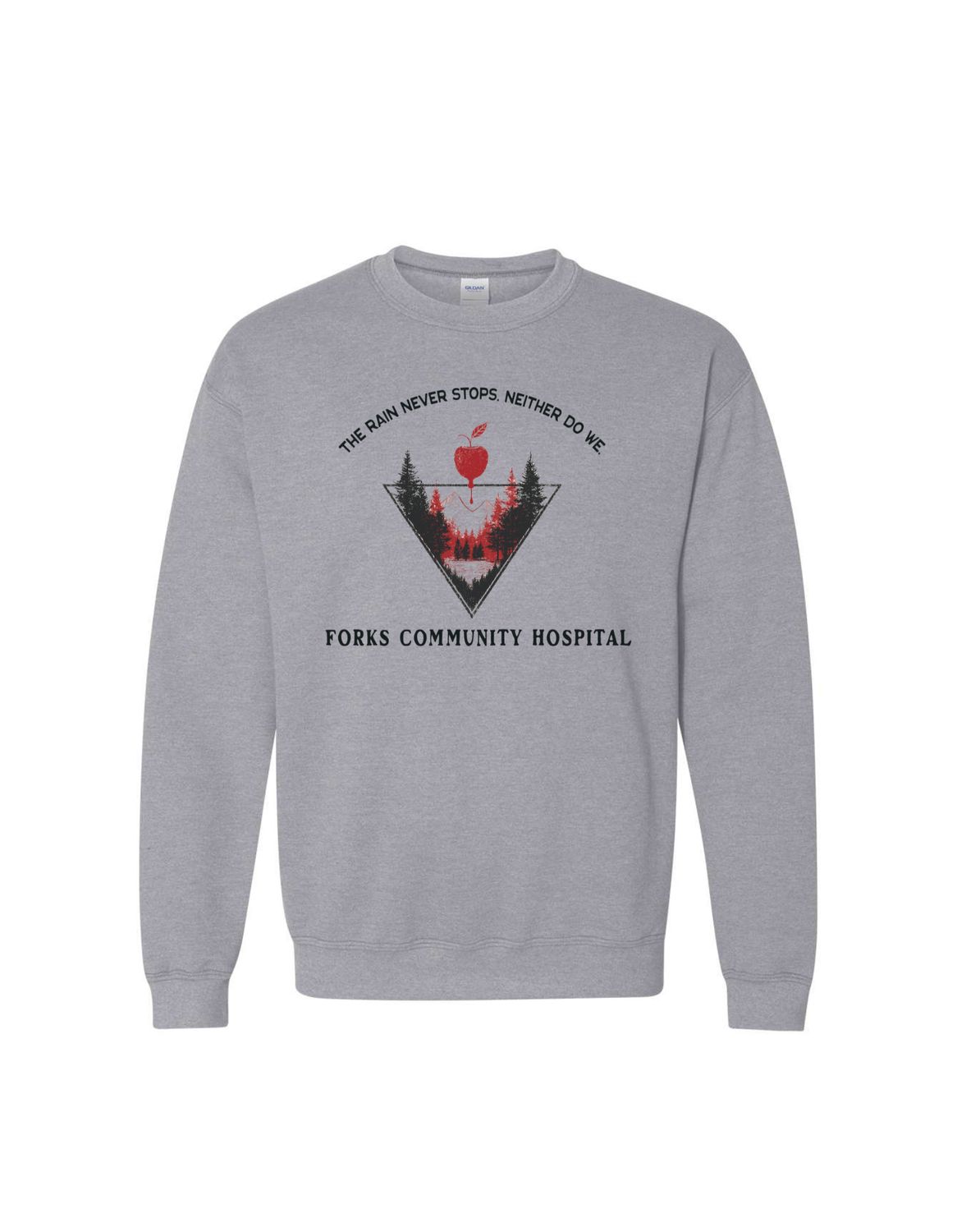 The Rain Never Stops Crewneck, Color: Sport Grey, Size: Small