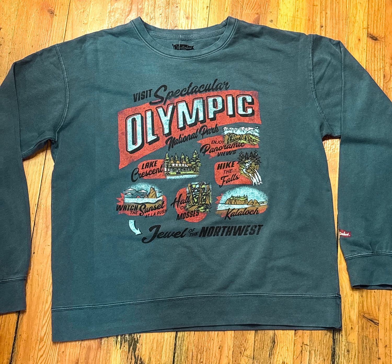 Olympic Guided Tour Crewneck Sweatshirt, Color: Denim Blue, Size: Small