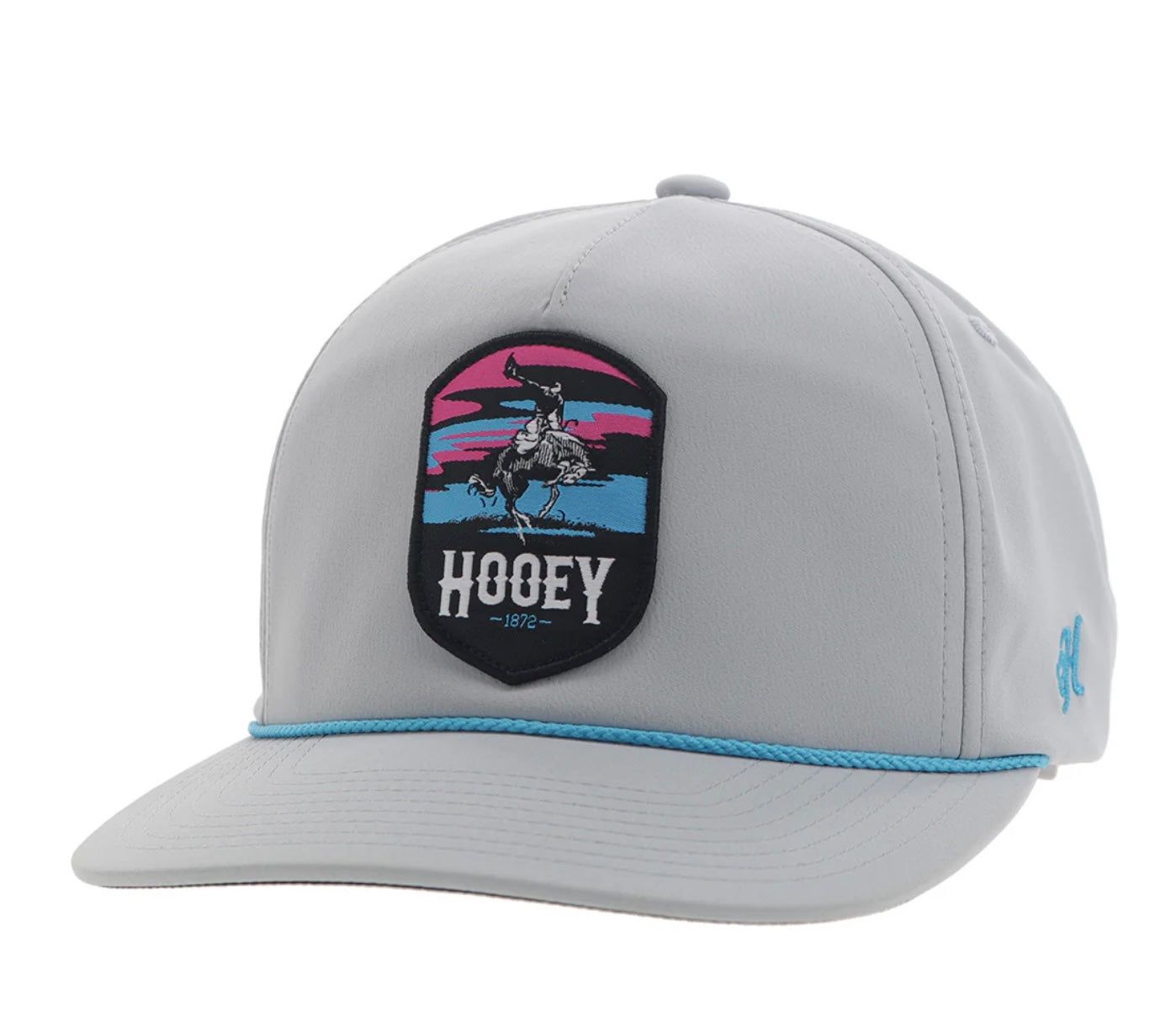 "Cheyenne" Hooey Hat Grey w/Pink/Blue/Black Patch