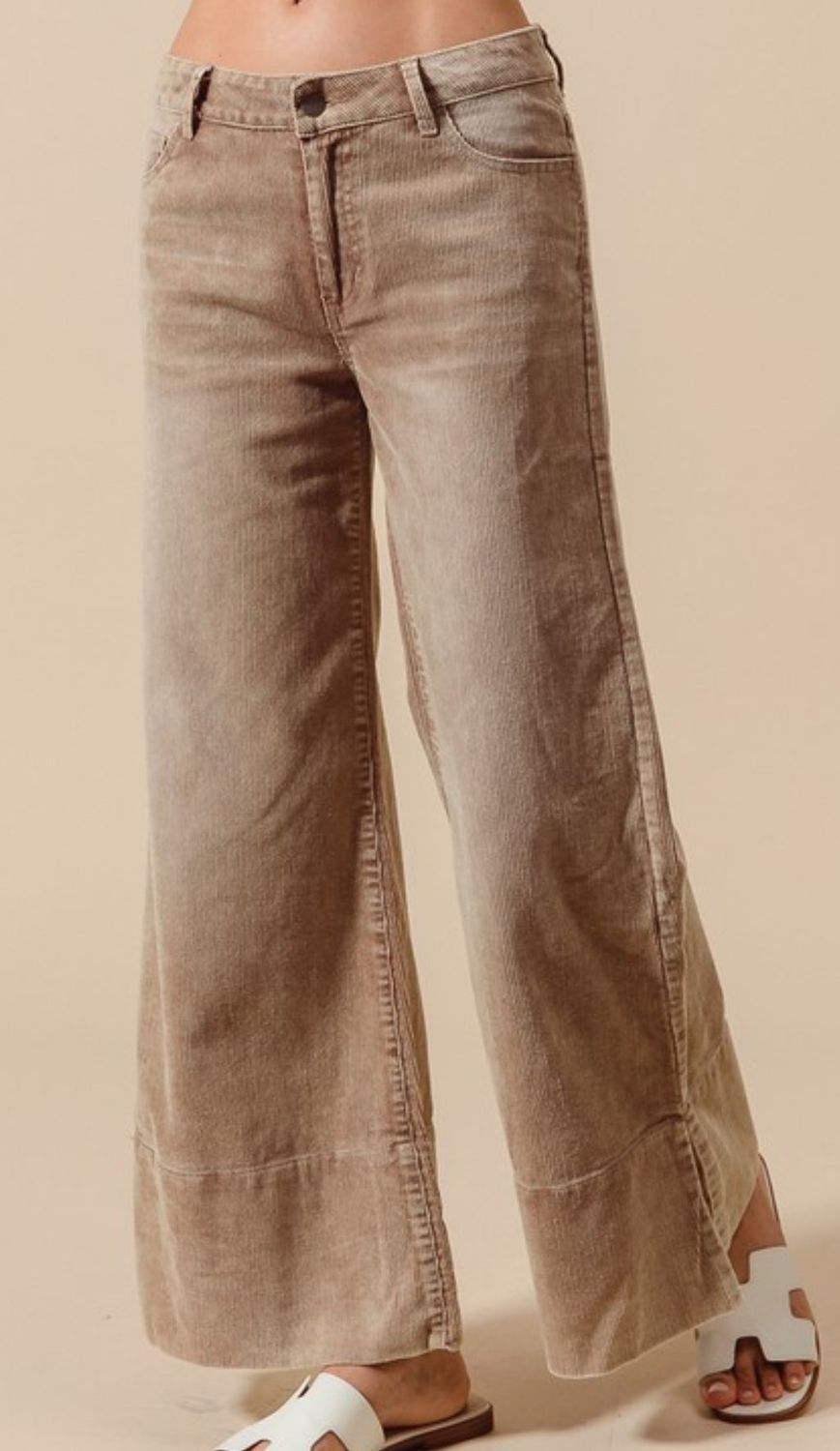 Wide Leg Flared Corduroy Pants