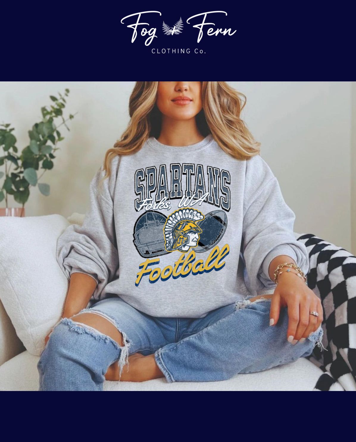 Distressed Spartan Football Design