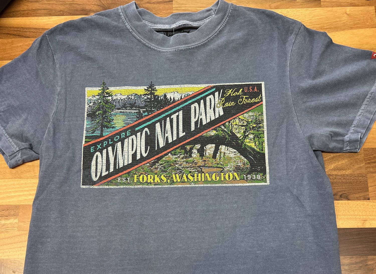 Olympic Rare Experience Short Sleeve Tee, Color: Denim, Size: Small