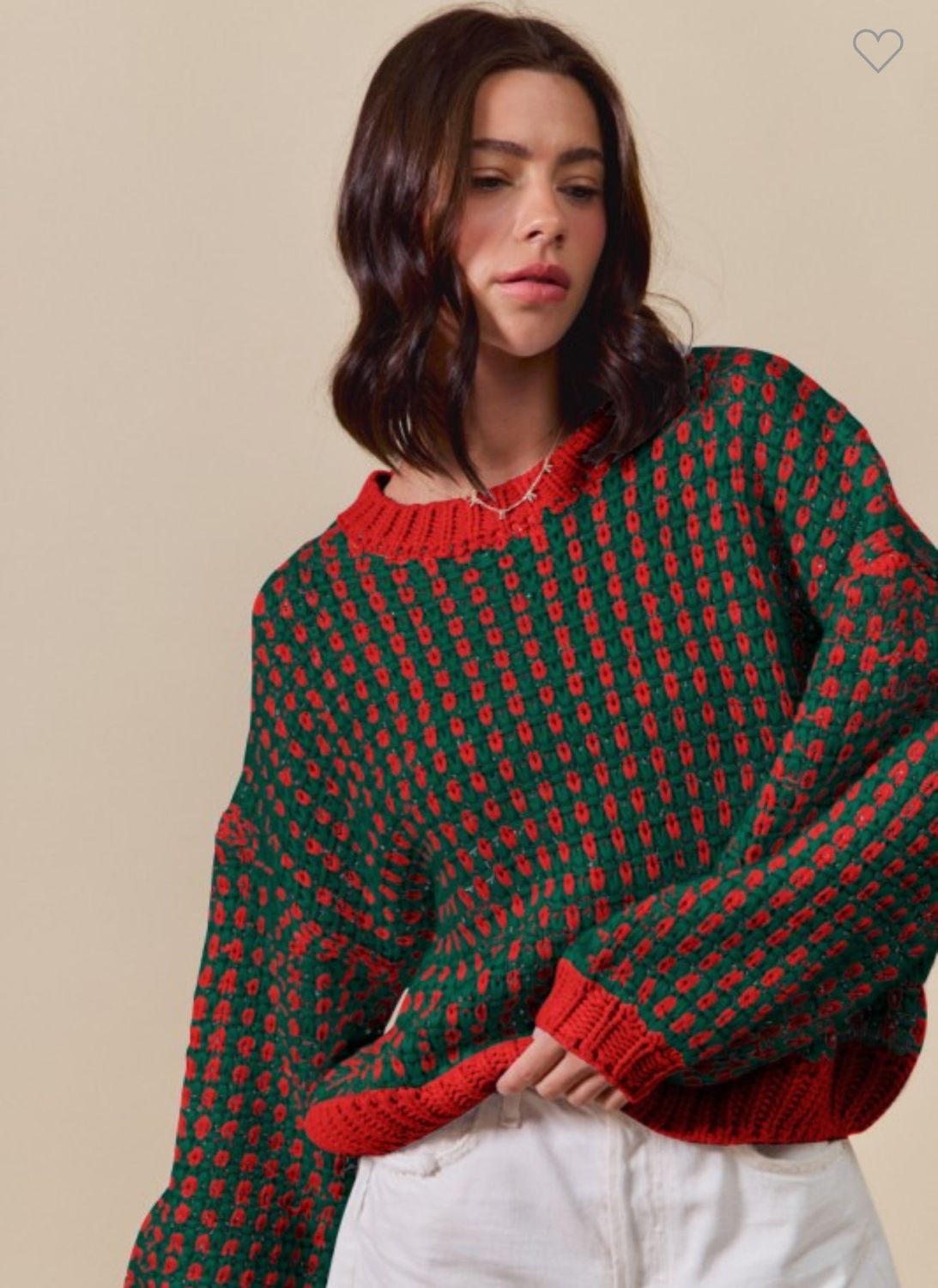 Two Toned Holiday Sweater