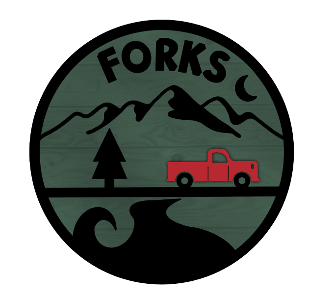 City of Forks Green Sticker