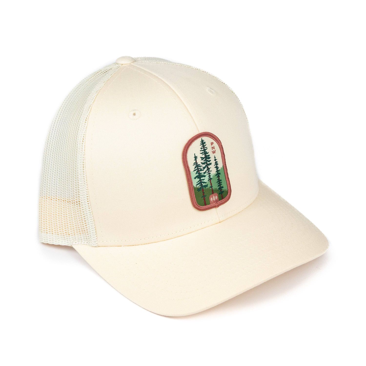Pacific Northwest Trucker Hat: Cream/ Cream