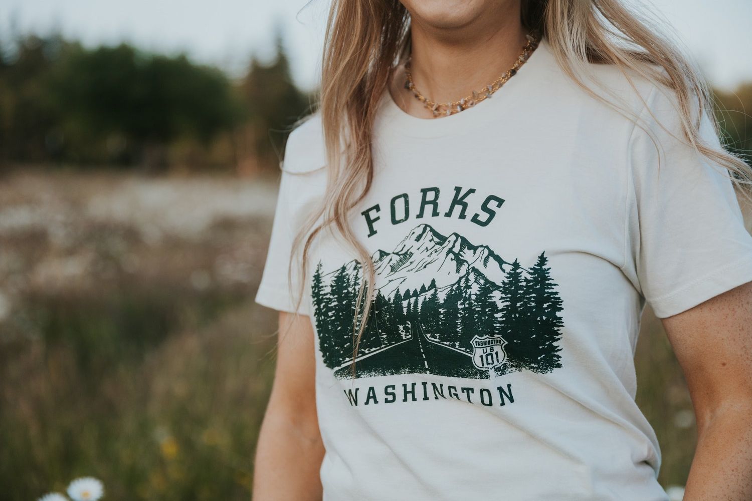 Premium Hwy 101 Forks Wa Sketch, Color: Natural, Size: X-Small