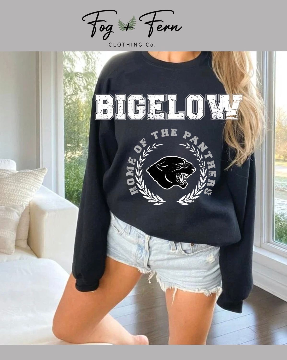 Bigelow Panthers Oversized Design Crewneck