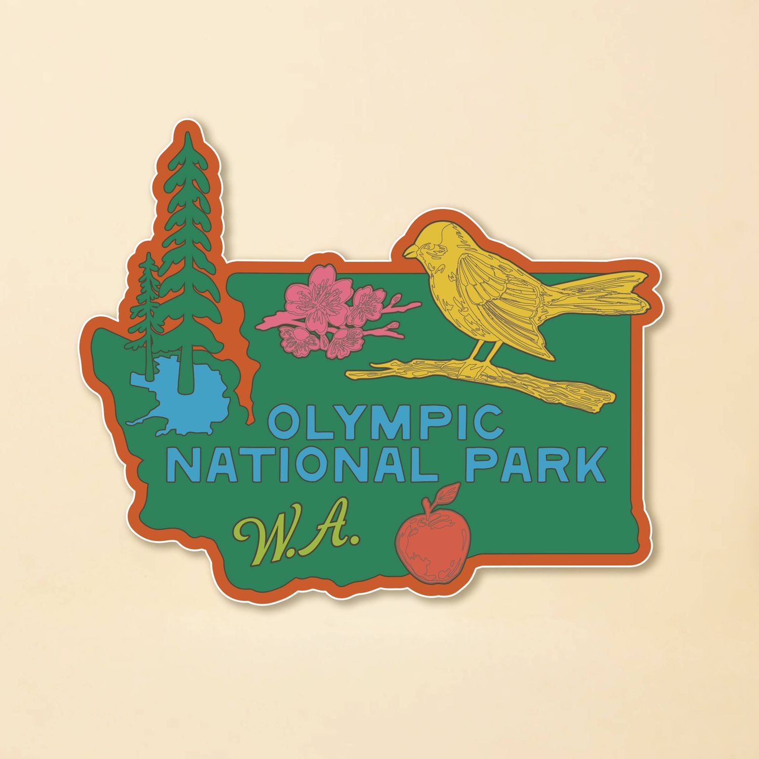 WA Retro Olympic Nat Park Sticker
