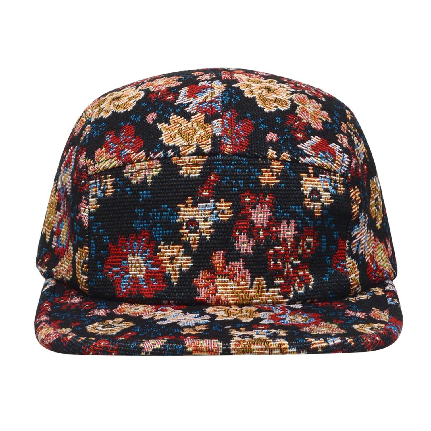 HatPhile Jacquard Floral 5-Panel Hat – Floral Pattern in Camp Cap Style