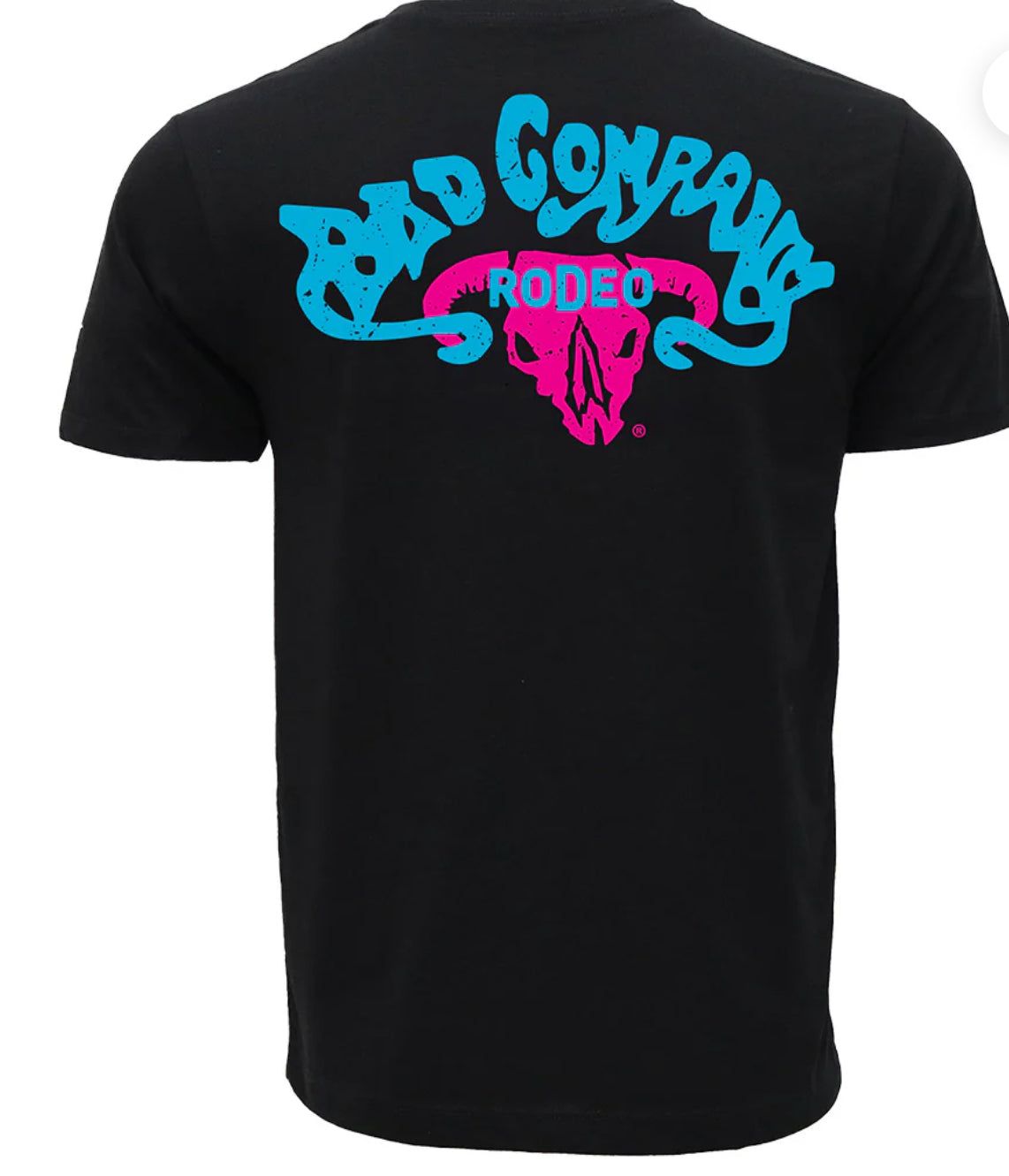 YOUTH BAD COMPANY T-SHIRT BLACK W/BLUE &amp; PINK LOGO