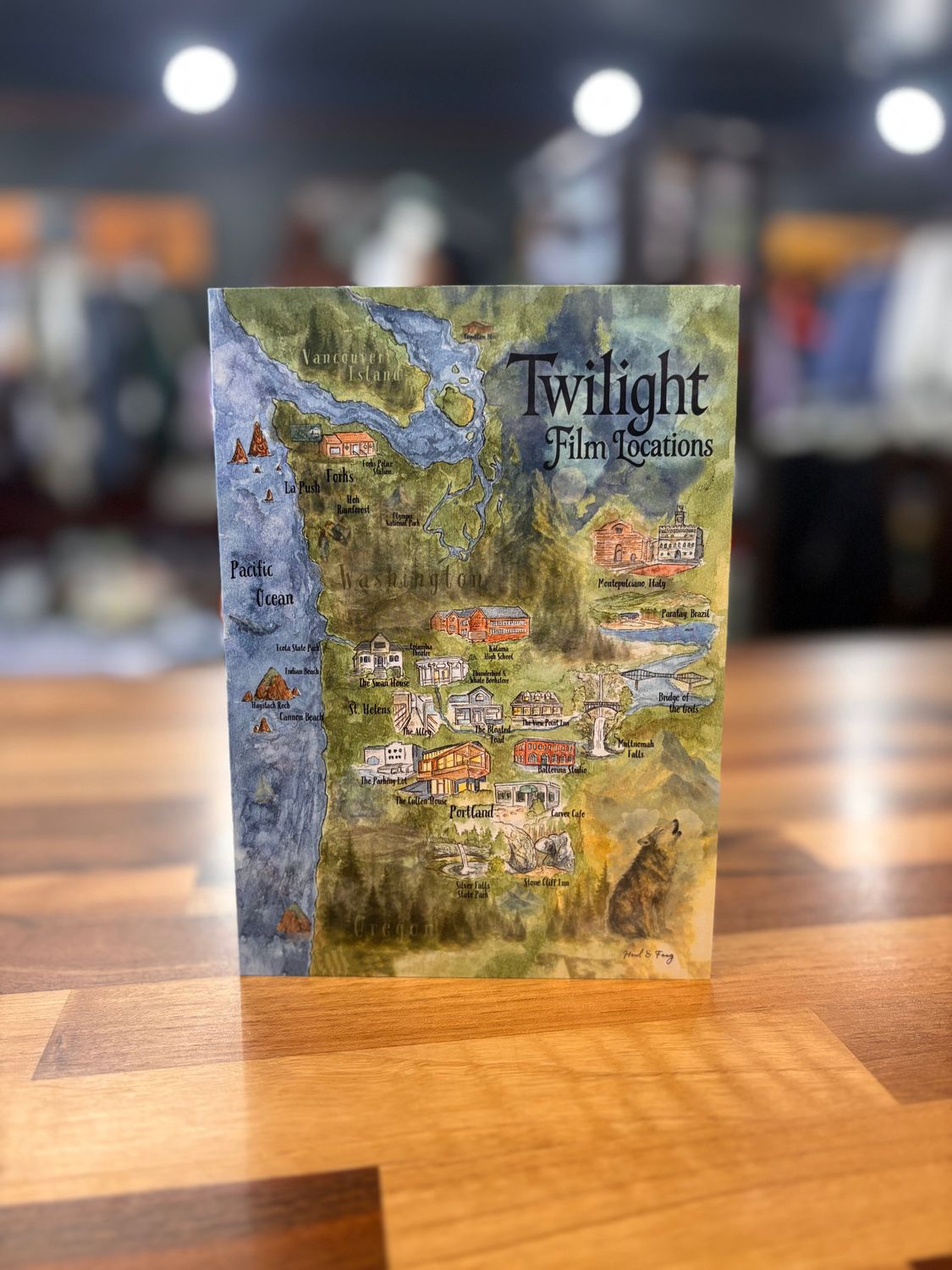 Forks Film Location Map Greeting Card