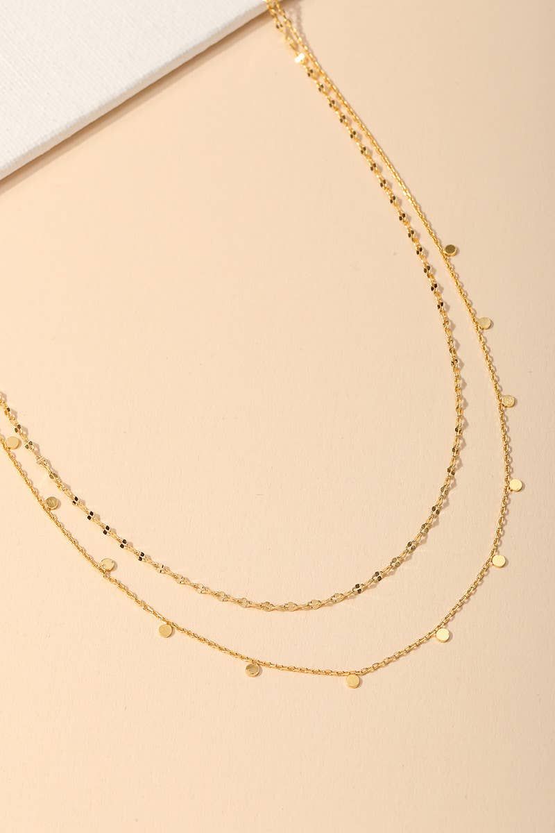 Dainty Layered Coin Choker Necklace: Gold