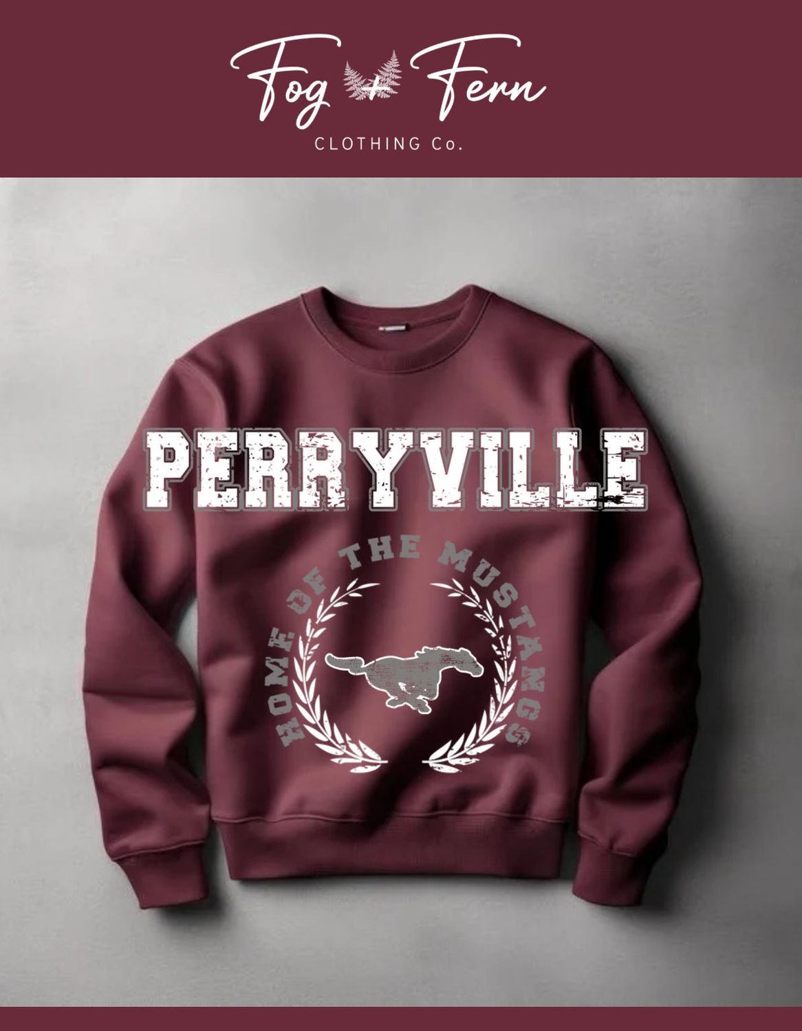 Perryville Mustangs Oversized Design Crewneck