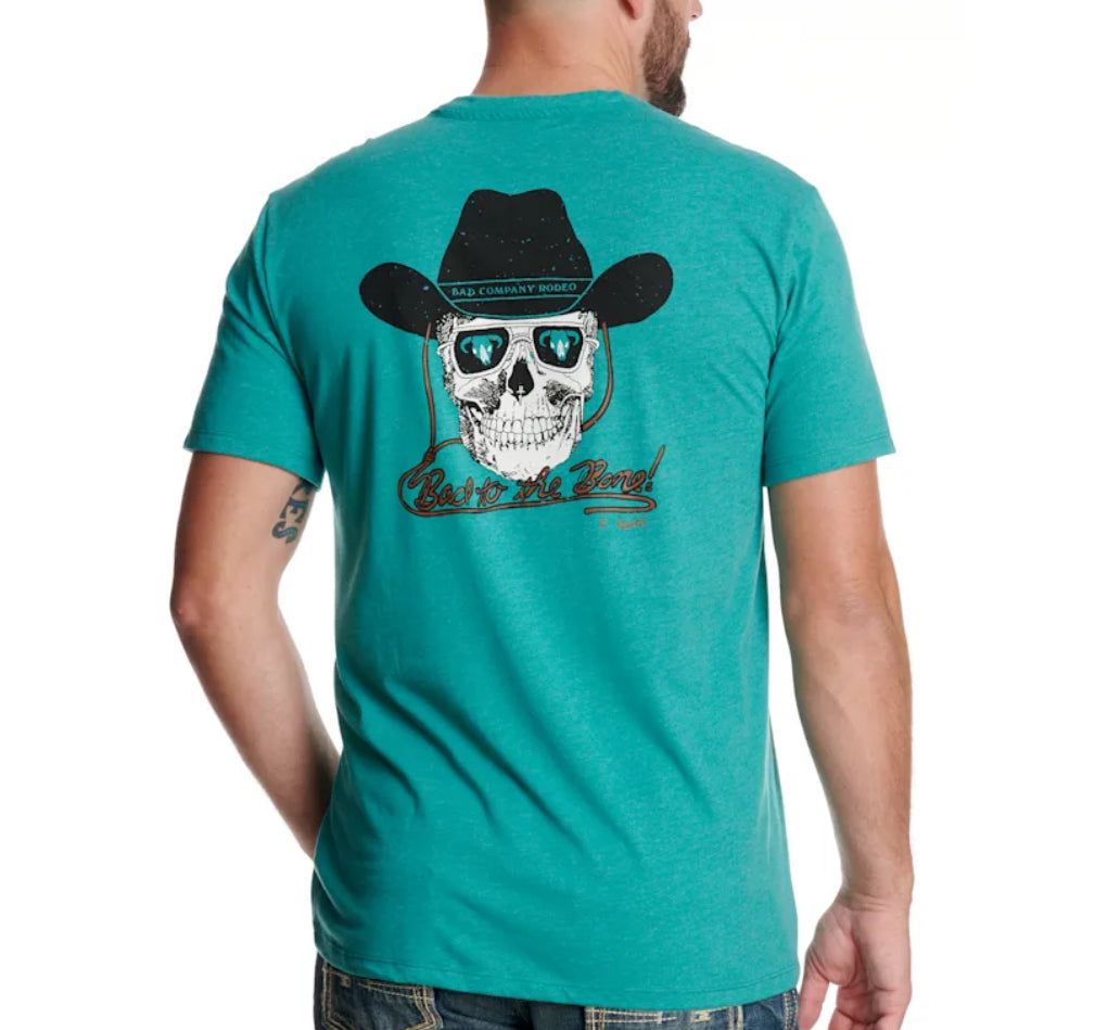 HOOEY MEN'S TEAL BAD COMPANY GRAPHIC T-SHIRT