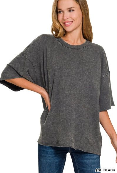 Oversized Premium Acid Washed Short Sleeve Tee