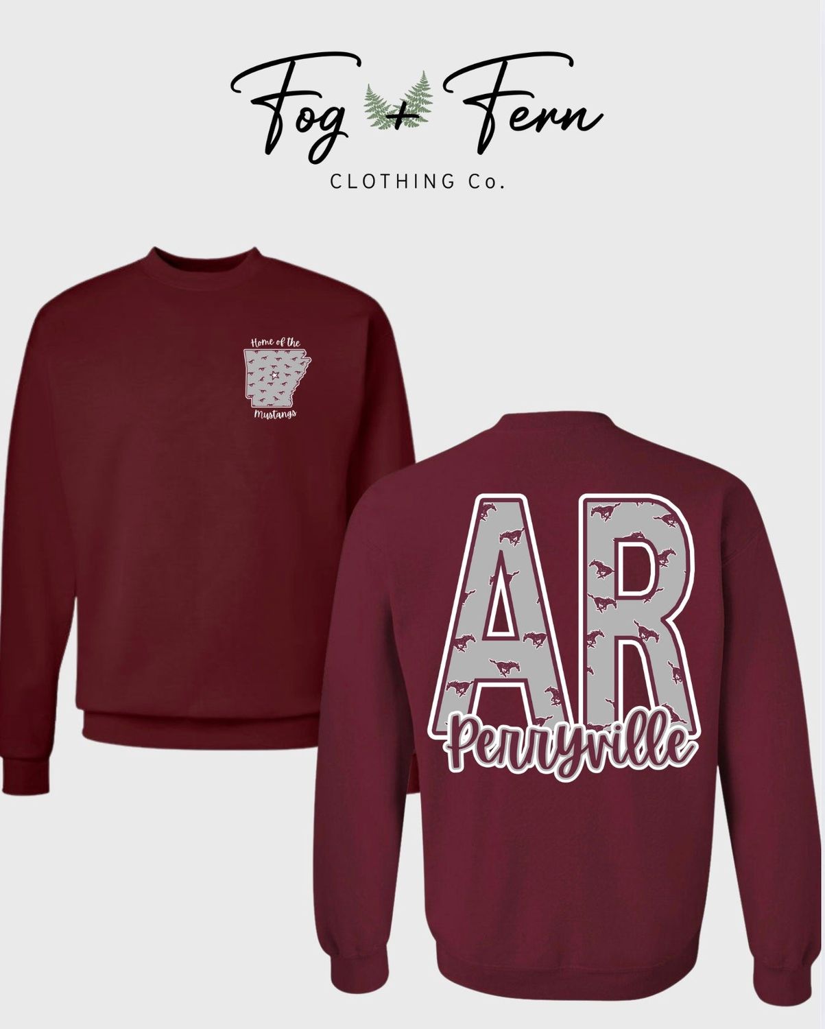 AR Perryville Home of the Mustangs Oversized Design