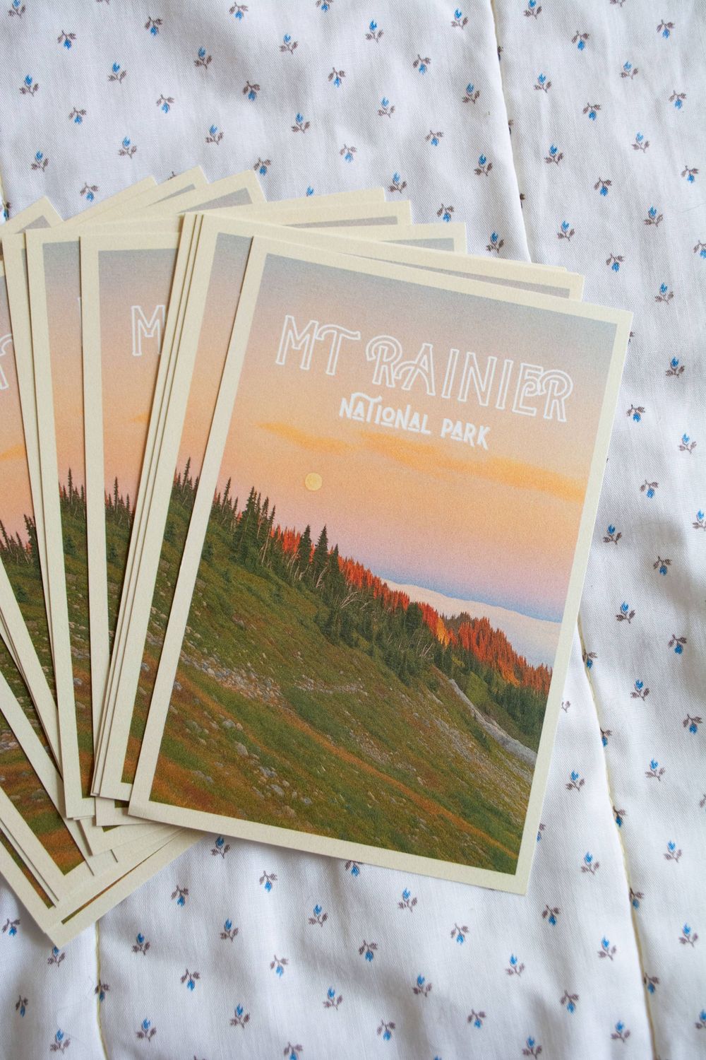Mt Rainier John Muir Vintage Inspired 4x6 Postcards