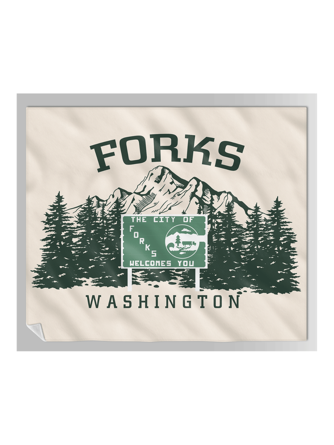City of Forks Welcomes You HWY 101 Blanket