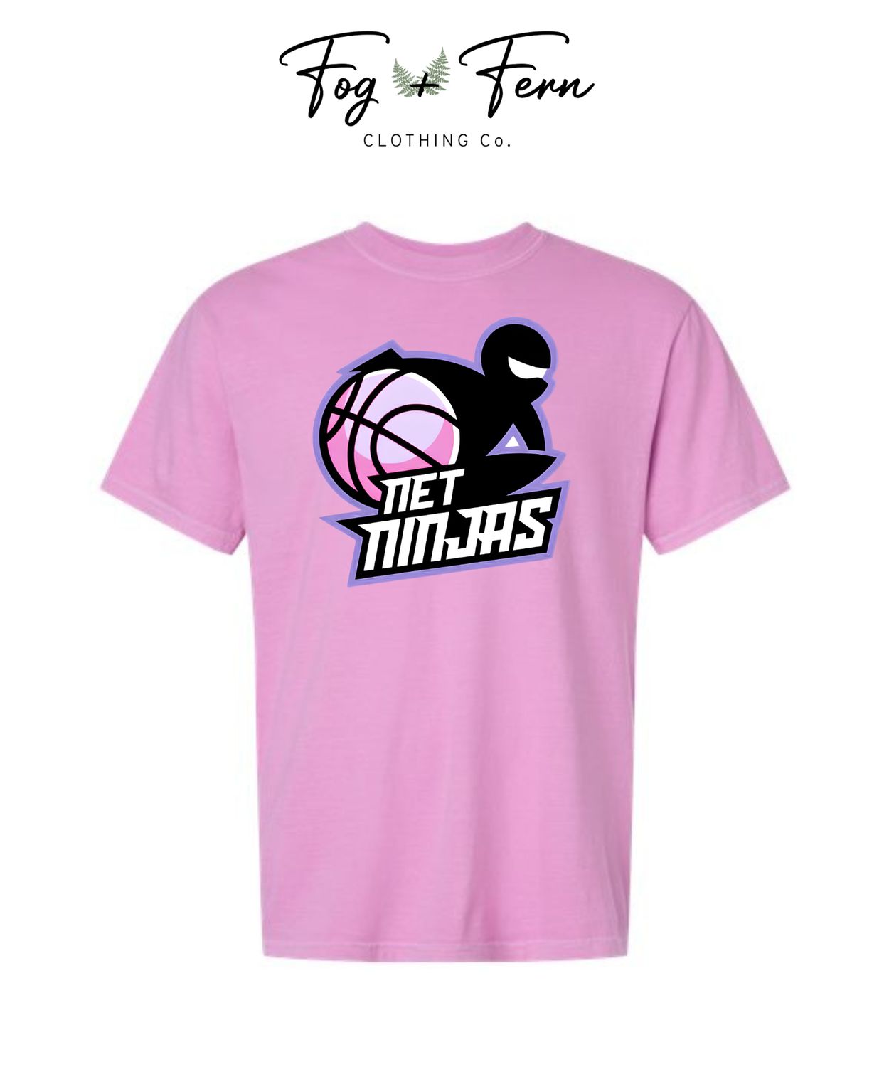 Net Ninja's Adult Comfort Color Tee - Girl's Team, Color: Rose Quartz, Size: Small