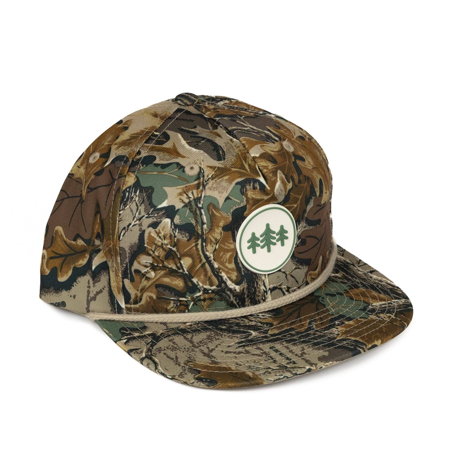 Coin Patch Rope Flatbill Hat: Realtree Advantage/ Khaki Rope