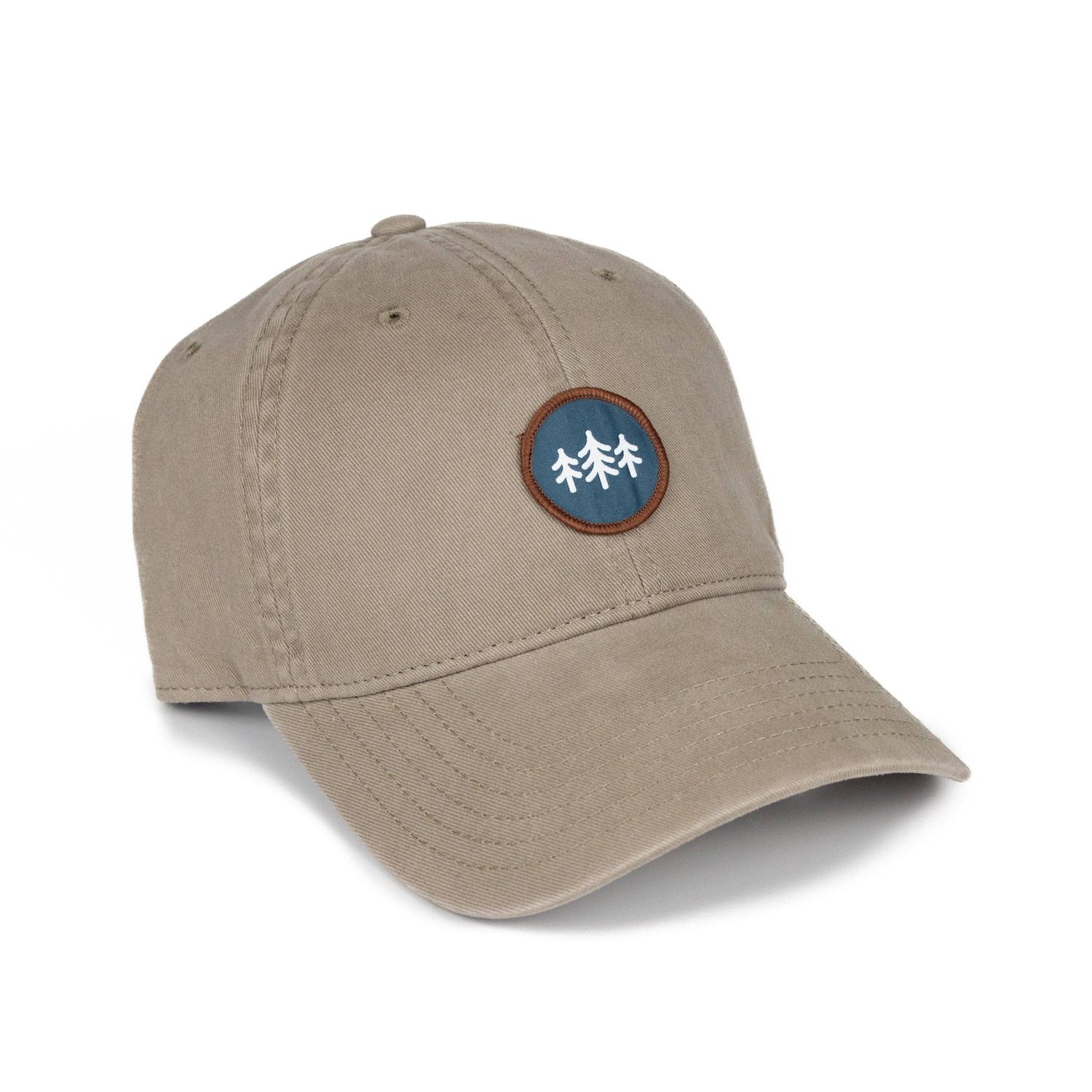 Coin Patch Peached Cotton Dad Hat: Dark Khaki