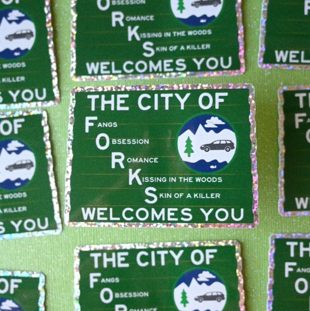Twilight Forks Sign Sticker