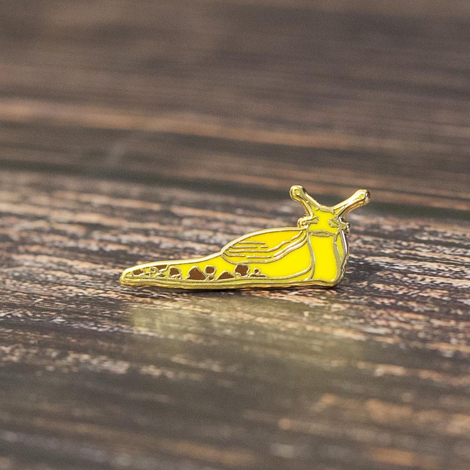 Banana Slug Pin in Gold Enamel