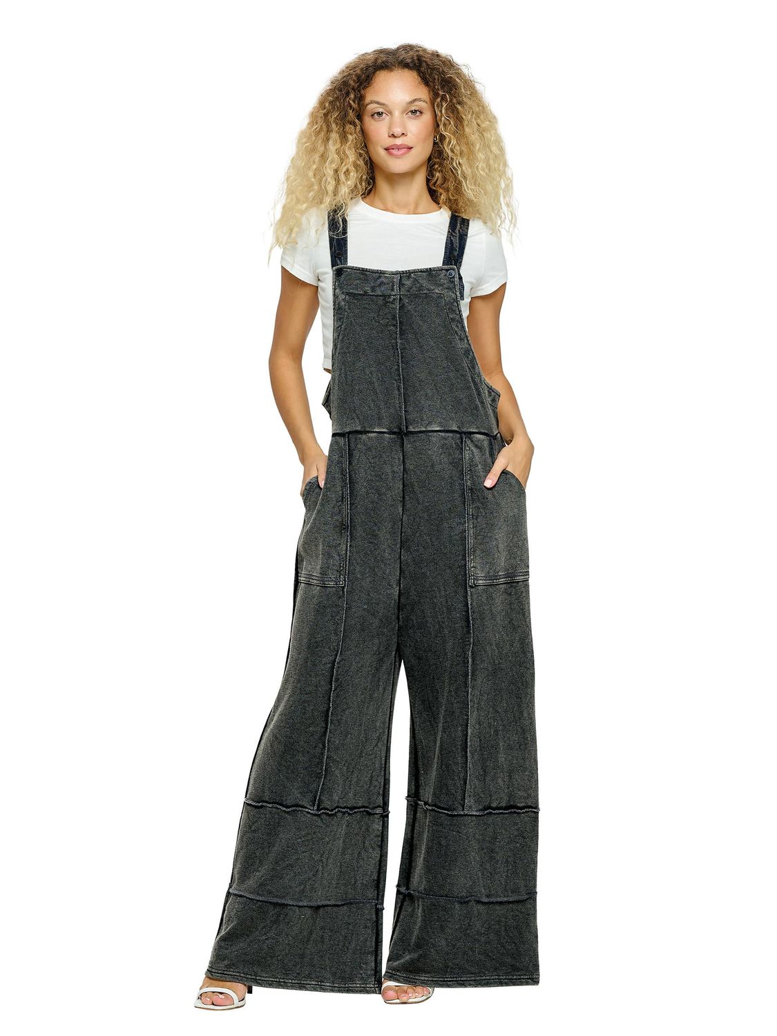Overall Patchwork Stonewashed: Black