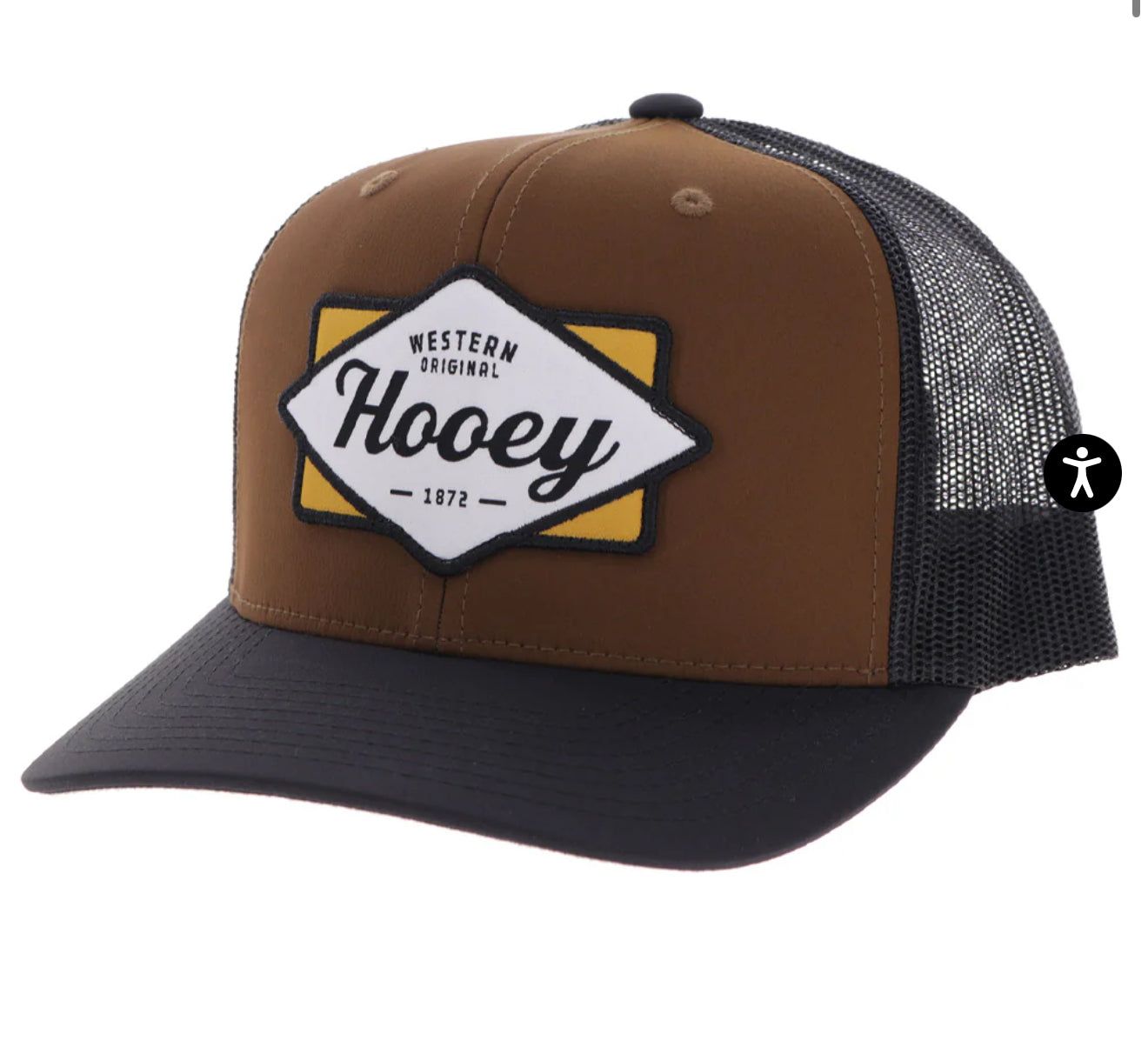 Diamond, Brown / Black 6-Panel Trucker with Black / White / Yellow Patch - OSFA