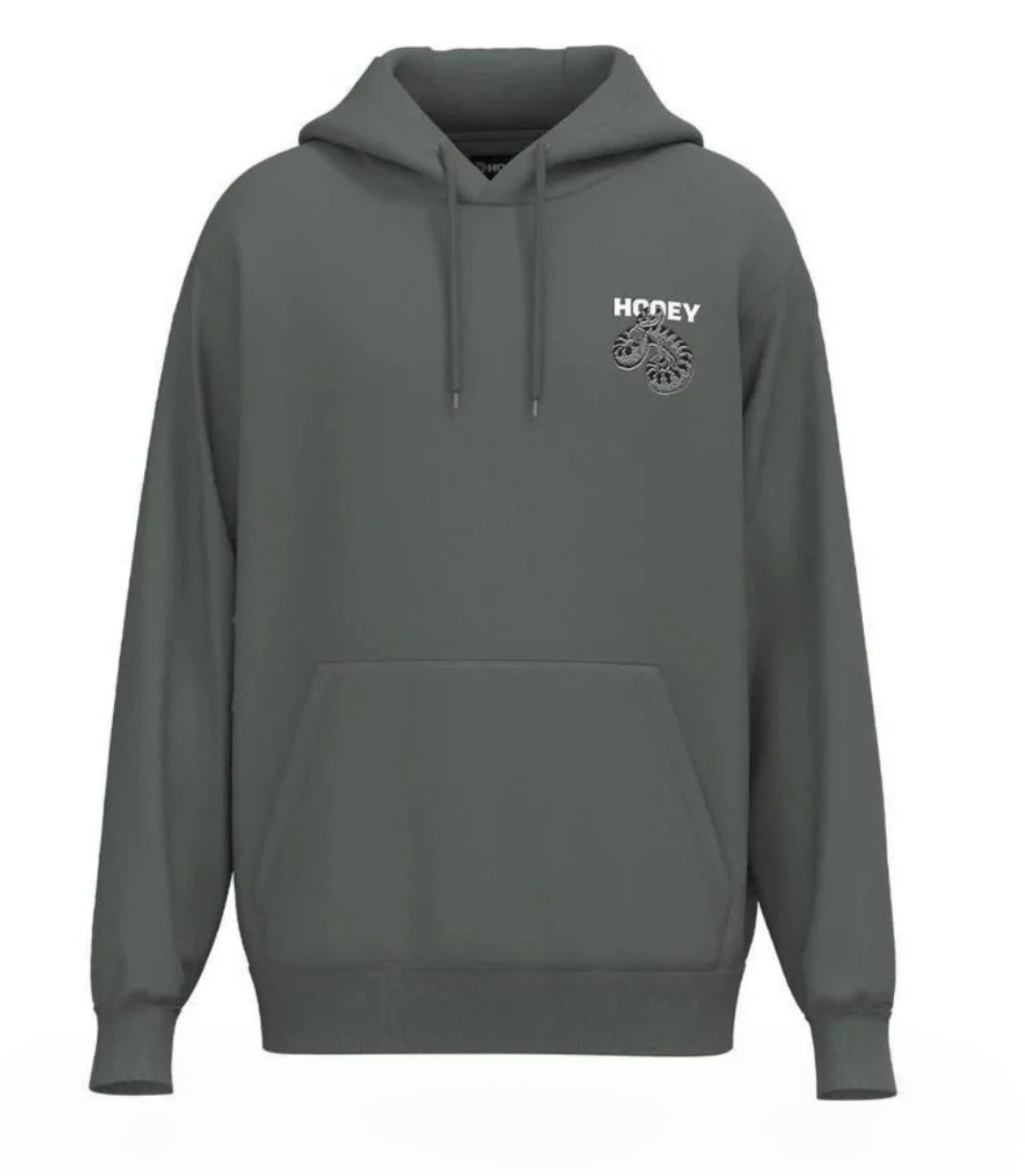 Rattler, Youth Steel Grey Hoody with Black / White Snake Logo on the Back