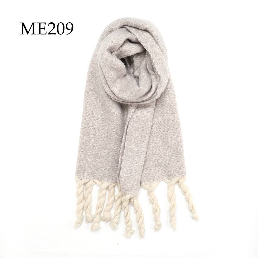 Grey Soft Chunky Solid Fleece Scarf