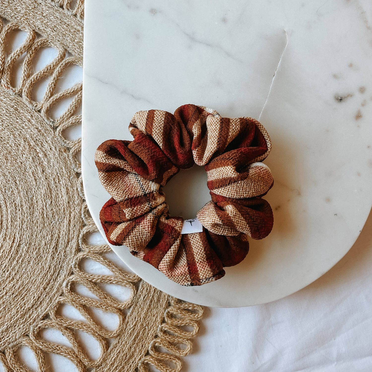 Teddy Plaid Scrunchie