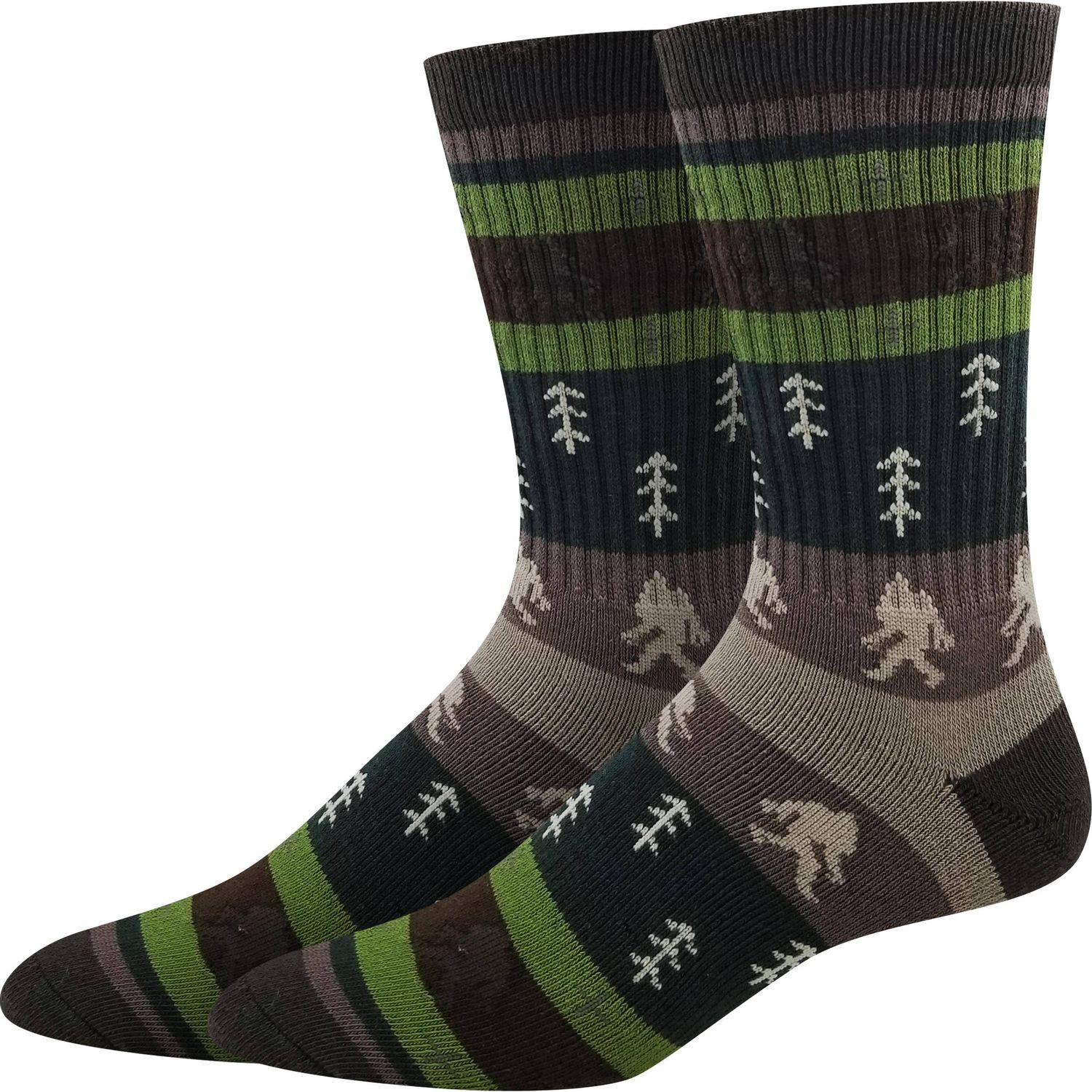 BIGFOOT STRIPE SOCKS: Green