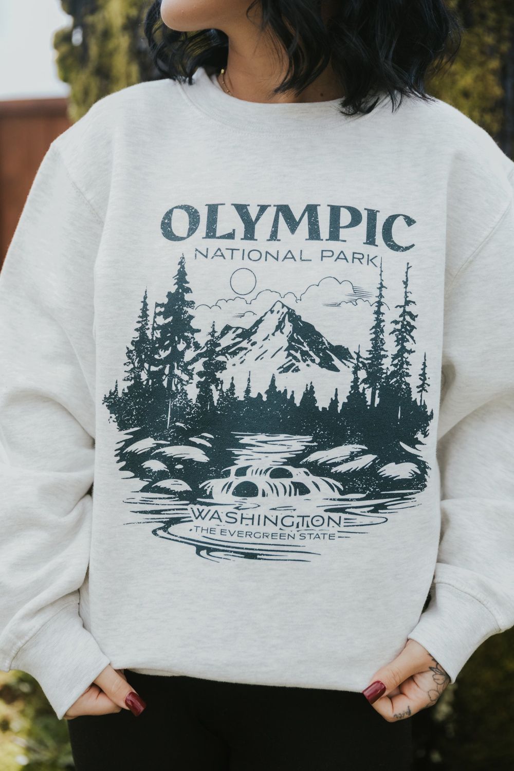Olympic White Water River Crewneck